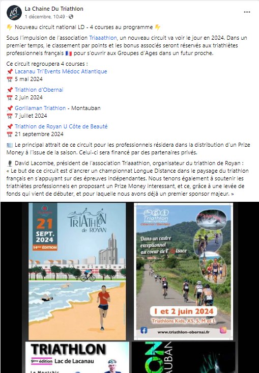 Post La Chaîne du Triathlon